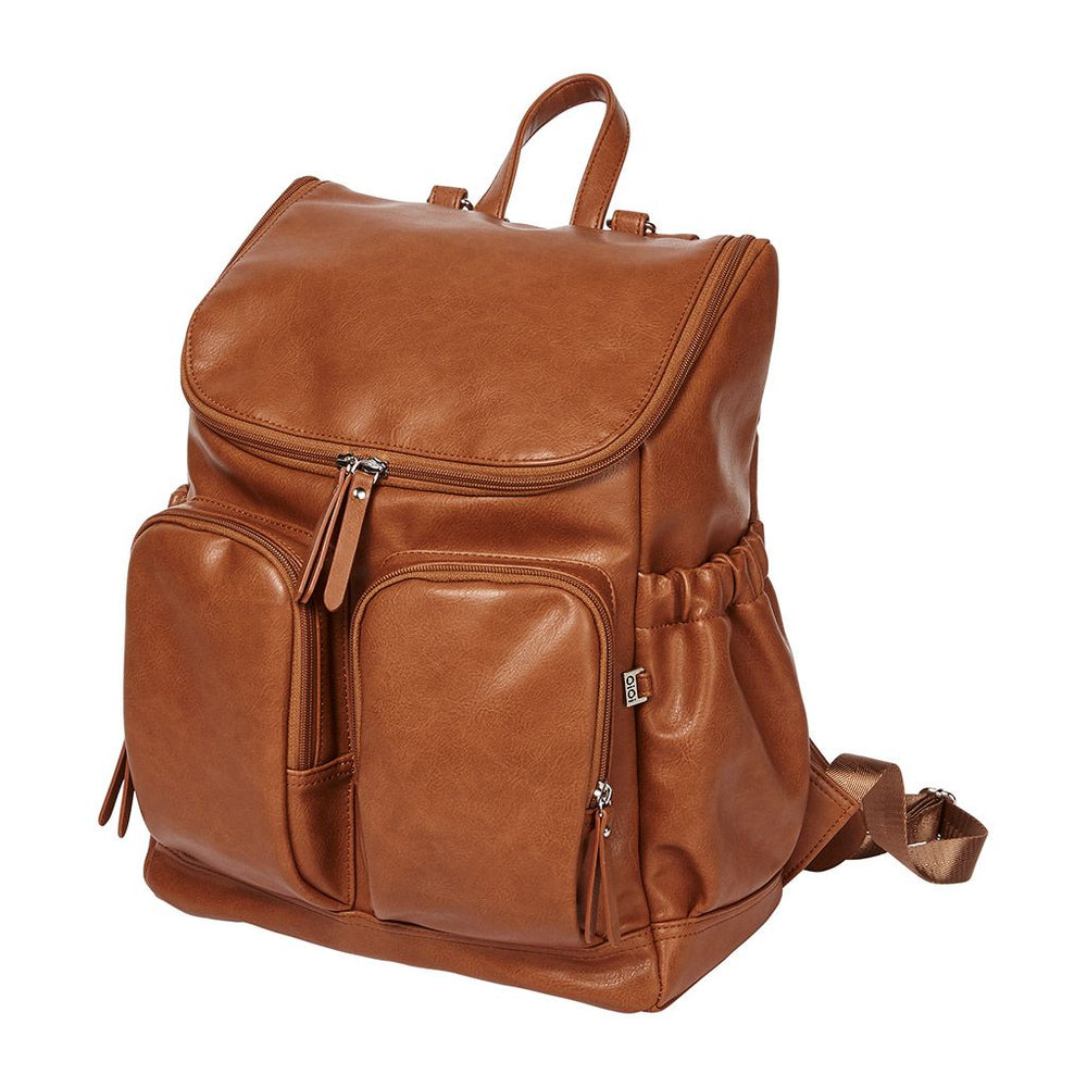 The Little Tree Store - Oi Oi - Faux Leather Nappy Backpacl - Tan - ultimate nappy backpack - stylish + Practical