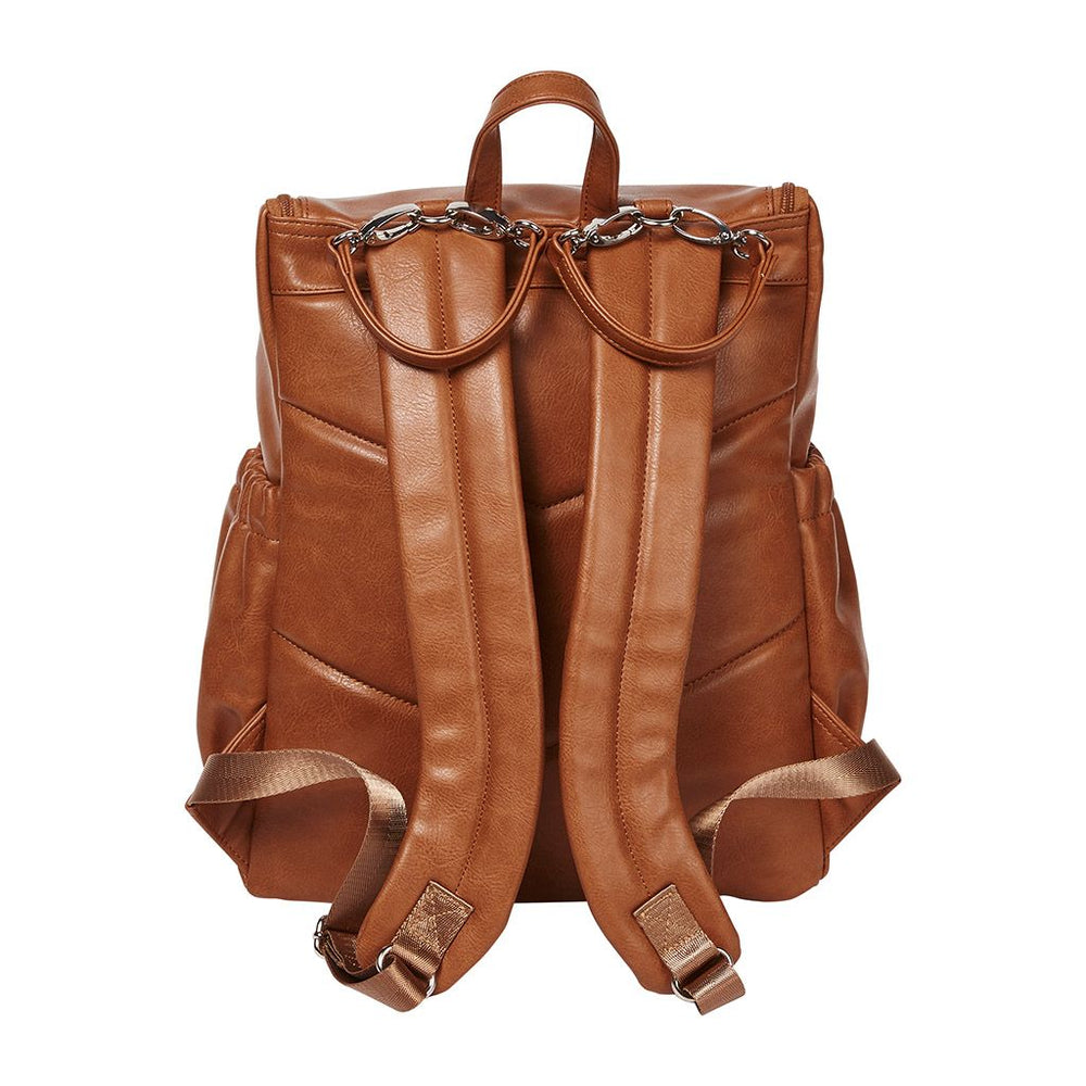 The Little Tree Store - Oi Oi - Faux Leather Nappy Backpacl - Tan - ultimate nappy backpack - stylish + Practical