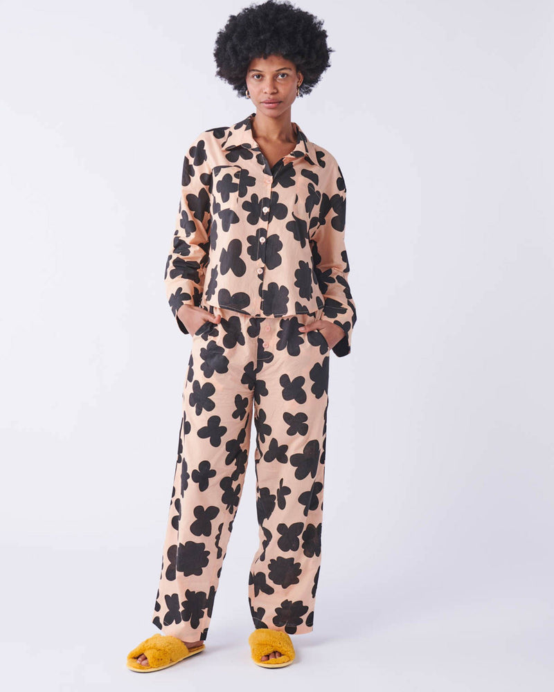 Kip & Co - Organic Cotton Adult L/S Shirt & Pant Pajama Set - Flowerhead