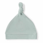 The Little Tree Store - Snuggle Hunny - Ribbed Organic Knotted Beanie - Sage - newborn baby beanie - newborn present - cheap newborn hat