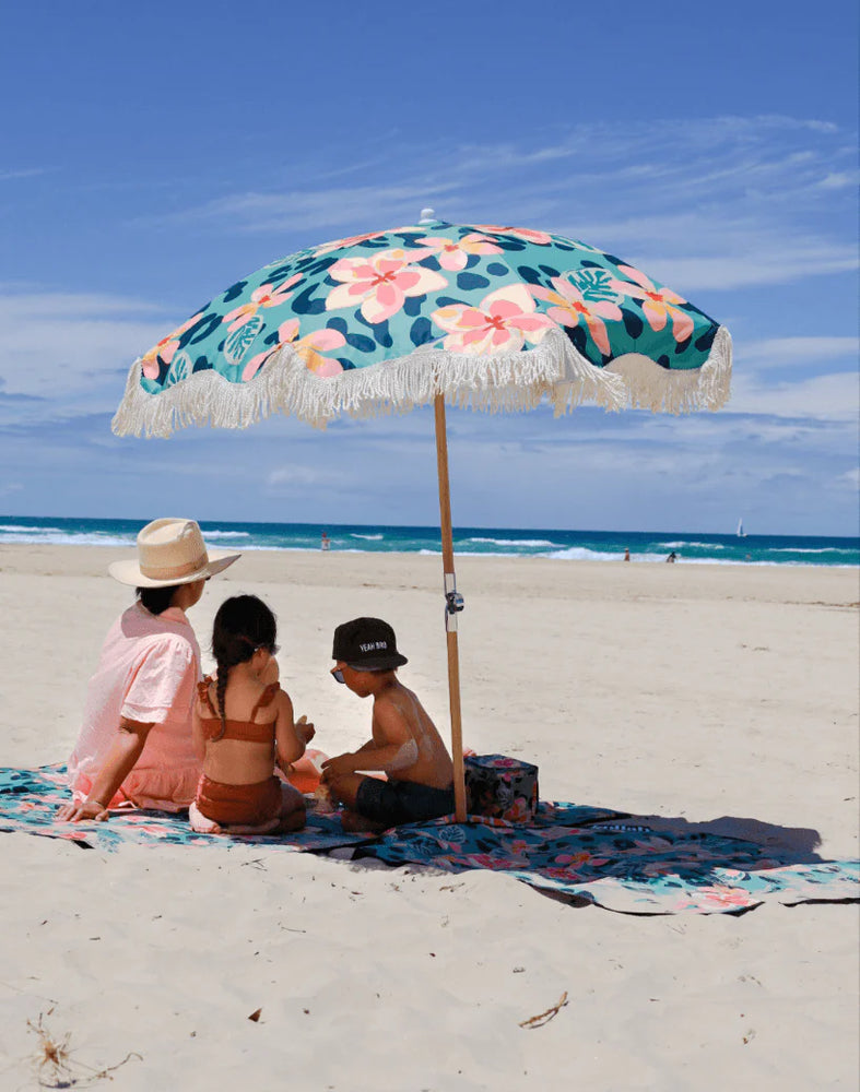 Behind The Trees -  Kollab - Umbrella - Small - Frangipani - Ultimate Christmas gift - Small beach umbrella - beautiful patterned umbrella 